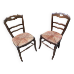 Paire de chaises anciennes paill�es