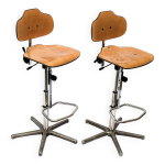 Paire de chaises d atelier vintage werk sitz ic�nes industrielles