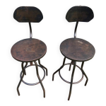 Paire de chaises de bar industrielles vintage Paire de chaises de bar industrielles vintage