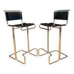 Paire de chaises de bar linea veam, italie, annes 1980