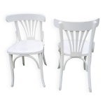 Paire de chaises de bistrot blanches Paire de chaises de bistrot blanches