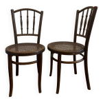 Paire de chaises bistrot cannes anciennes estampilles fischel