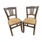 Paire de chaises bistrot paysanne vintage 1930