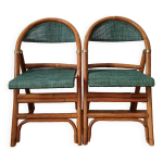 Paire de chaises de bistrot pliantes en rotin Paire de chaises de bistrot pliantes en rotin
