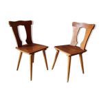 Paire de chaises bistrot style brutaliste vintage Paire de chaises bistrot style brutaliste vintage