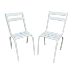 Paire de chaises bistrot de terrasse 1960 metal Paire de chaises bistrot de terrasse 1960 metal