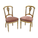 Paire de chaises en bois dor poque napolon iii 2me partie du xixe