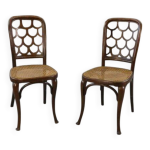 Paire de chaises en bois de h�tre courb� art nouveau attribu�e � koloman moser pour jacob et josef kohn ...