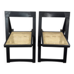 Paire de chaises cannes pliantes