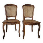 Paire de chaises cannées de style louis xv Paire de chaises cannées de style louis xv