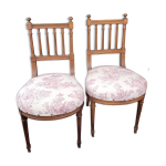 Paire de chaises de chambre style louis xvi