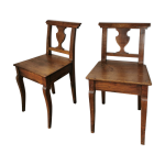 Paire de chaises en chne brut