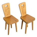 Paire de chaises par christian durupt, meribel 1960