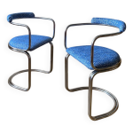 Paire chaises chrome cantilever zougoise victoria Paire chaises chrome cantilever zougoise victoria