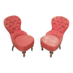 Paire de chaise crapaud capitonnée Paire de chaise crapaud capitonnée