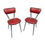 Paire de chaises de cuisine simili cuir