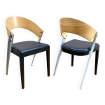 Paire de chaises design suisse par horgen - glarus ag mbelfabrik, annes 60