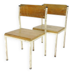 Paire de chaises d'cole