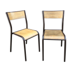 Paire de chaises école mullca vintage Paire de chaises école mullca vintage