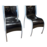 Paire de chaises fpe par ron arad pour kartell noir italie annes 2000