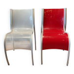 Paire de chaises fpe par ron arad pour kartell translucide et Paire de chaises fpe par ron arad pour kartell translucide et