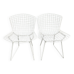 Paire de chaises harry bertoia pour knoll - avzc coussin d'origine