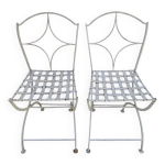 Paire de chaises de jardin en fer forg, xixme s.
