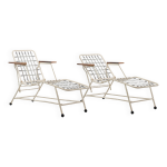 Paire de chaise longues art dco design tubulaire