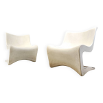 Paire de chaises longues silne de m. borgnat pour clairitex, annes 1960