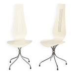 Paire de chaises m352 lyre en contreplaqu� moul�, theo h�berli, 1968