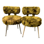 Paire de chaises moumoute vintage - pelfran