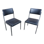 Paire de chaises oem strafor 1960 ska mtal chrom