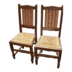 Paire de chaises paillé Paire de chaises paillé