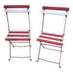 Paire chaises pliantes de jardin bistrot 1900 ancienne vintage