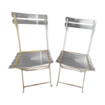 Paire de chaises pliantes vintage  les invisibles  lebovici et berthet