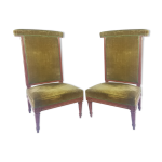 Paire de chaises ponteuses estampilles par j - b. lelarge laques faux bois de rose