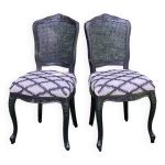 Paire de chaises style louis xv, dos cannés Paire de chaises style louis xv, dos cannés