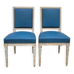 Paire de chaises style louis xvi ancienne patin�