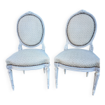 Paire de chaises de style louis xvi laques