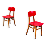 Paire de chaises ton (thonet) rouge