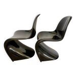 Paire de chaises s verner panton en fibre verre, série 1, 1967 Paire de chaises s verner panton en fibre verre, série 1, 1967