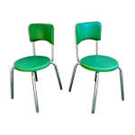 Paire de chaises vertes italienne calligaris vintage