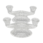Paire de chandeliers 2 branches en verre transparent, années 60 Paire de chandeliers 2 branches en verre transparent, années 60