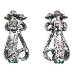 Paire de chandeliers  3 feux, marius giuge, vallauris, 1960