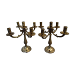 Paire de chandeliers 5 feux en bronze Paire de chandeliers 5 feux en bronze