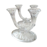 Paire de chandeliers art dco  2 flammes, en cristal moul