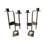 Paire de chandeliers en bronze