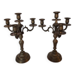 Paire de chandeliers en bronze
