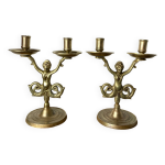 Paire de chandeliers en bronze