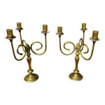 Paire de chandelier en bronze doré Paire de chandelier en bronze doré